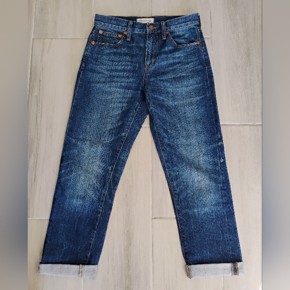 Madewell Women's Straight Leg 90's Inspired Cropped Jeans in Deep Blue